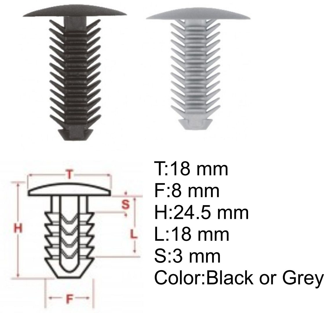 Plastic Car Trim Panel fir tree Clips universal roof cloth retainer